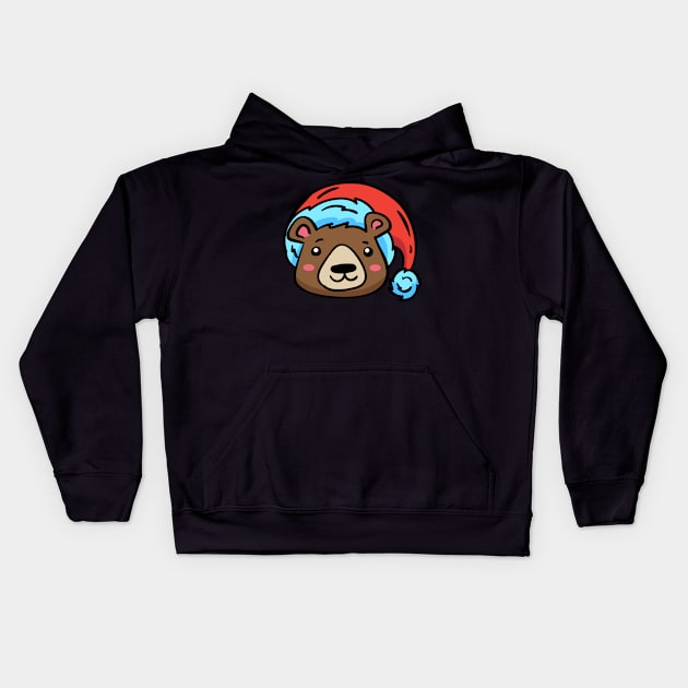 Christmas Jungle Face Bear Kids Hoodie by holidaystore